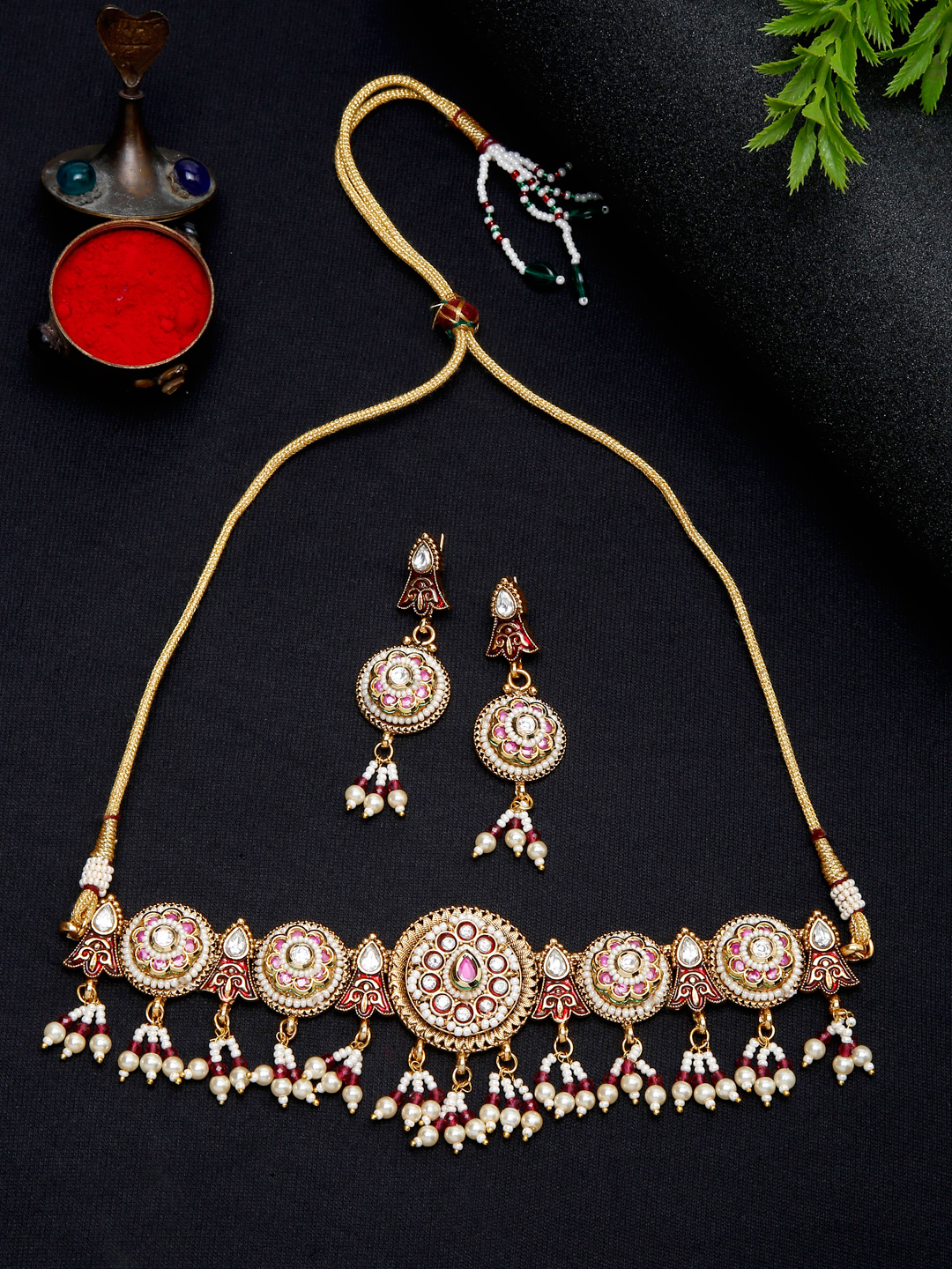 YouBella Jewellery Celebrity Inspired Gold Plated Necklace Jewellery Set for Girls and Women